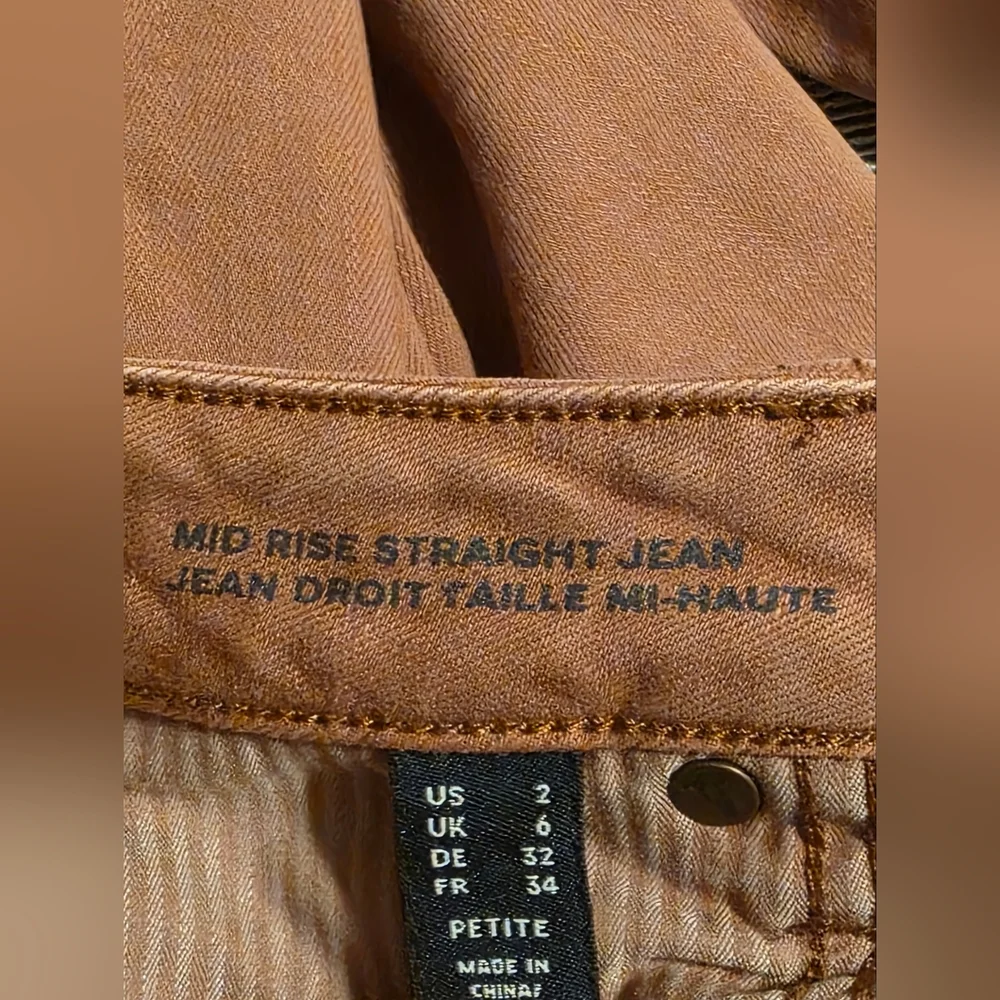 Lands' End Mid Rise Brownish Straight Denim Jean Size 2P